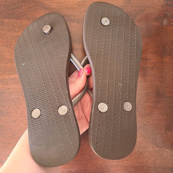 Havaianas Slim US Size 4/5 EU Size 37 Brown Animal Print Flip Flop Sandals - Picture 4 of 6